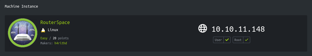 Hackthebox - RouterSpace image