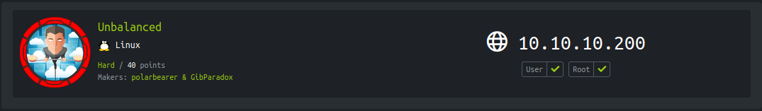 Hackthebox - Unbalanced image